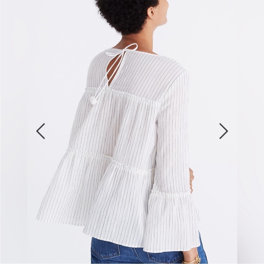 Madewell Tiered Top in Haysboro Stripes